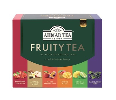 Ahmad Tea Black & Green Tea, 60 Count (Pack of 1), Fruitytea Variety