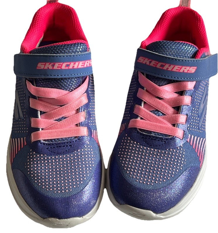 Skechers Girls Lightweight Sneaker Metallic Purple pink size 1 - usa