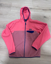 Patagonia Kids Micro D Snap-T Hooded Full Zip Fleece Jacket XXL 16-18 Pink