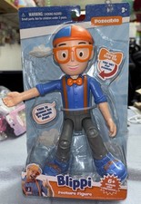 Blippi Talking Action Figure 9" Articulated Toy with 8 Sounds and Phrases