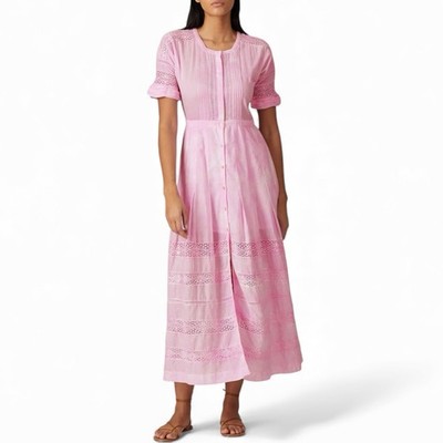 LoveShackFancy Dress Women's Small Edie Cotton Crochet Lace Maxi Boho New