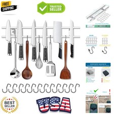 24-Inch Magnetic Knife Holder for Wall – 304 Stainless Steel Knife Strip with...