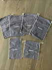 STEUBEN GLASS Crystal Art Glass Drawstring Dust Storage Bag Pouch Dark Grey