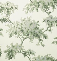 M1674_Crown ÜPpiger Baum Botanisch Creme GrüN Silber Fine Decor Tapete