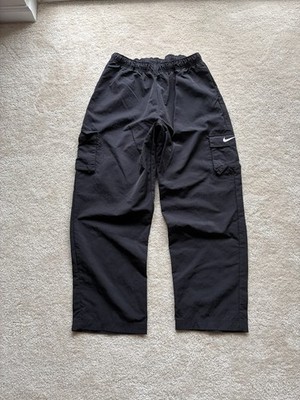 Y2k Baggy Nike Sportswear Essential Woven Cargo Pants Size M Black Loose Fit