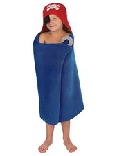 Pirate Hooded Towel, Blue Red Cotton Child Size for Bath Beach Pool