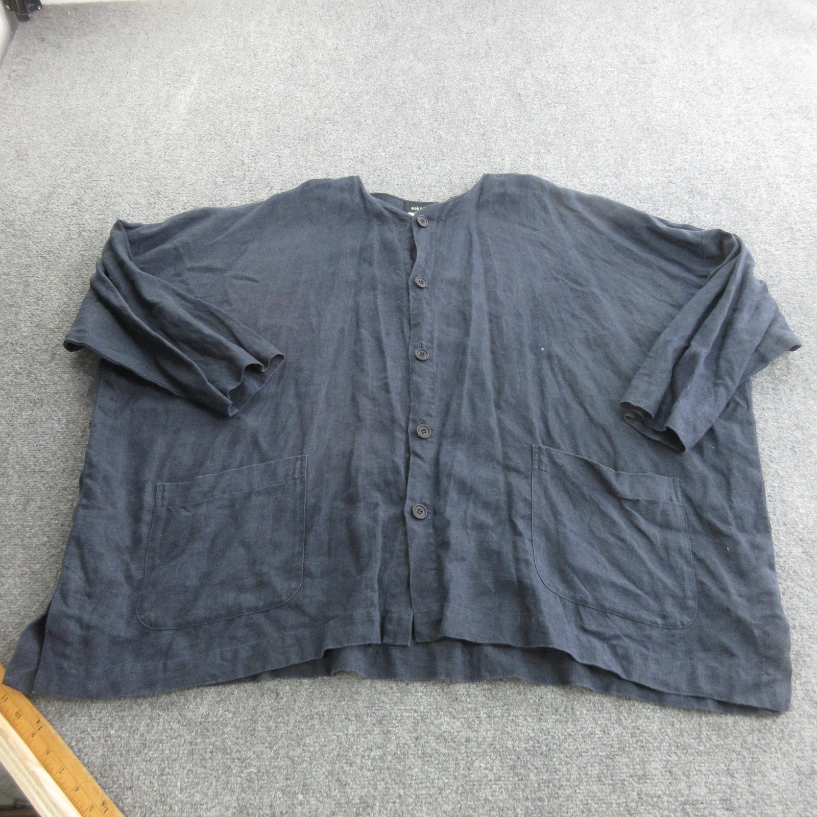 Eskandar Jacket T Shirt Pants Set Womens 1 Blue Linen 3 Piece Lounge Relaxed image 2