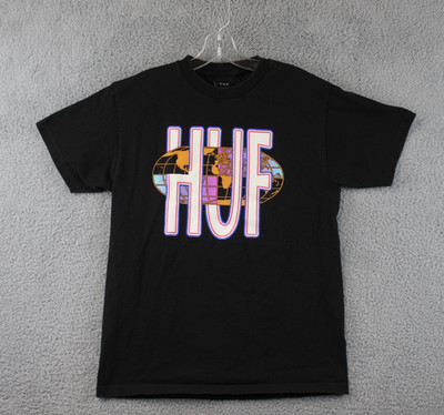 Huf World USA Men s T-Shirt Size Medium Black Graphic Tee