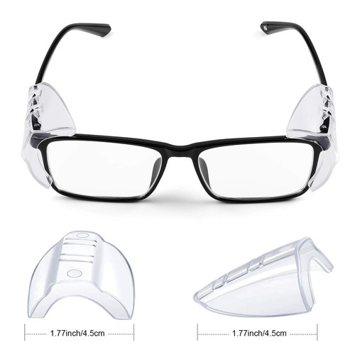 8 Pairs Eye Glasses Side Shields Flexible Slip on Side Shields for Safety Glass - Picture 3 of 7