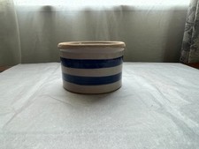 Vintage Robinson Ransbottom Pottery Low Blue Crock Roseville - About 4.5”Wx3"H
