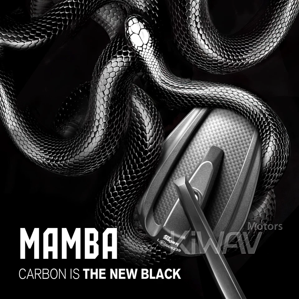 Espejos retrovisores de extremo de barra hueca tapa pesada delgada mate fibra de carbono ID 14-20mm se adapta a Honda Foto 3 de 4