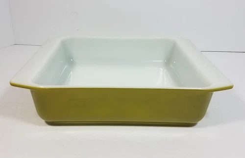 Vtg Pyrex Verde Green Square Glass Baker Dish Avocado Green 8x8 922 Brownie Pan