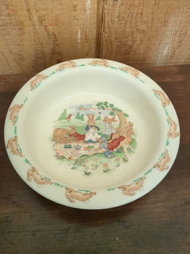 Vintage Royal Doulton Bunnykins Picnic Under the Tree Bowl Bunnies