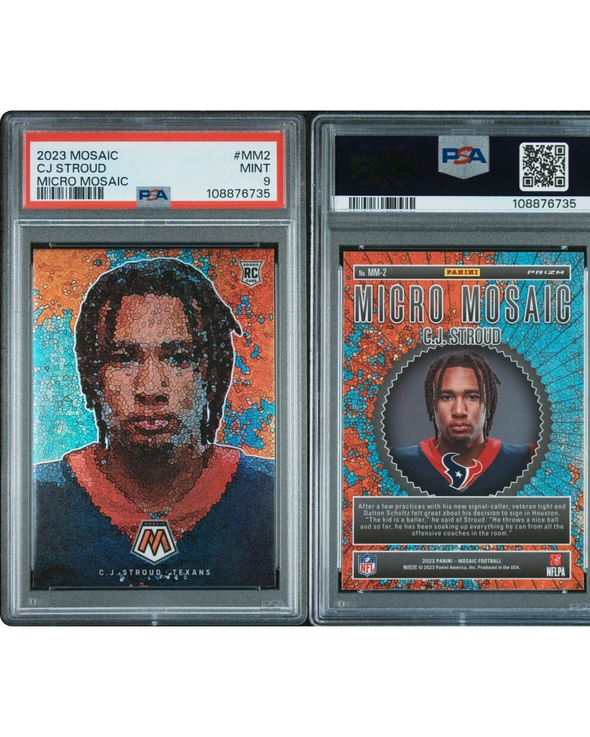 2023 PANINI MOSAIC MICRO MOSAIC #MM2 CJ STROUD ROOKIE RC PSA 9