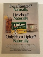 1989 Lipton Decaffeinated Tea Vintage Print Ad pa31
