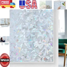 Stained Glass Effect Window Privacy Film - 17.5 x 78.7 inches, Easy to Install