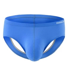 ZONBAILON Men's Sexy High Elastic Nylon Briefs Underwear Back Hollow Hip Lifting