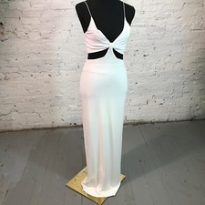 ALICE + OLIVIA Dress Womens 6 Havana White Stretch Jersey Cut-Out Maxi $295 dfgd