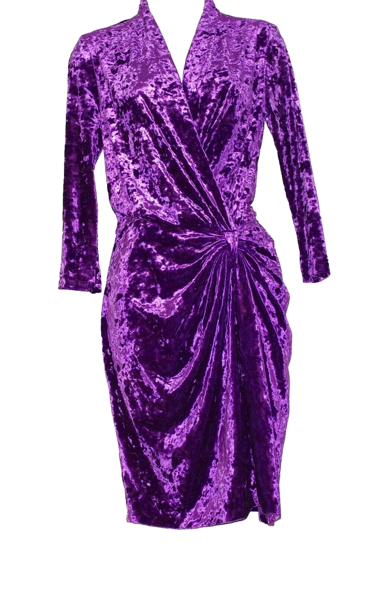 catherine malandrino purple dress Catherine Malandrino ~ Purple Silk Gauze Popover Ruffle Party Dress 4 NEW $595