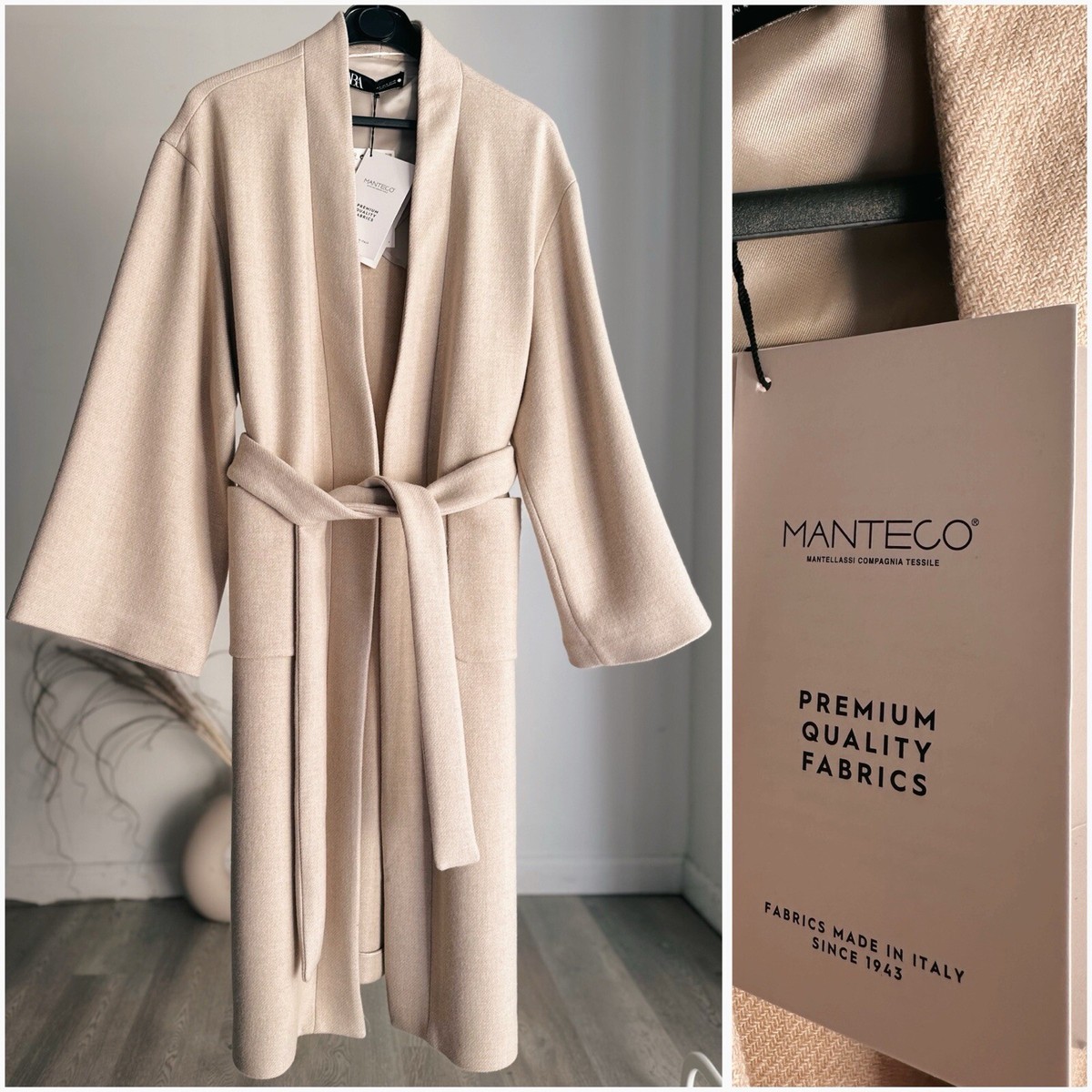 ZARA MINIMALIST COAT MANTECO WOOL ZW COLLECTION OVERSIZED XS ZARA MINIMALIST COAT MANTECO WOOL ZW COLLECTION OVERSIZED XS