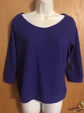 BRAND NEW Princess Vera Wang Size Small Blue 3/4 Sleeve Raglan Sweater Top NWT