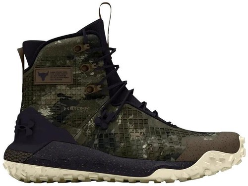 UNDER ARMOUR PROJECT ROCK 1 SNEAKERS UA BLACK TODDY GREEN HIGH TOP