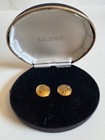 Monet Women's Gold Earrings – Round Textured Pierced Earrings in Original Box