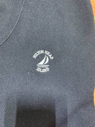 Vintage Izod LACOSTE Navy HILTON HEAD ISLAND Sweater Size X-Large Yacht Boat - Picture 5 of 10