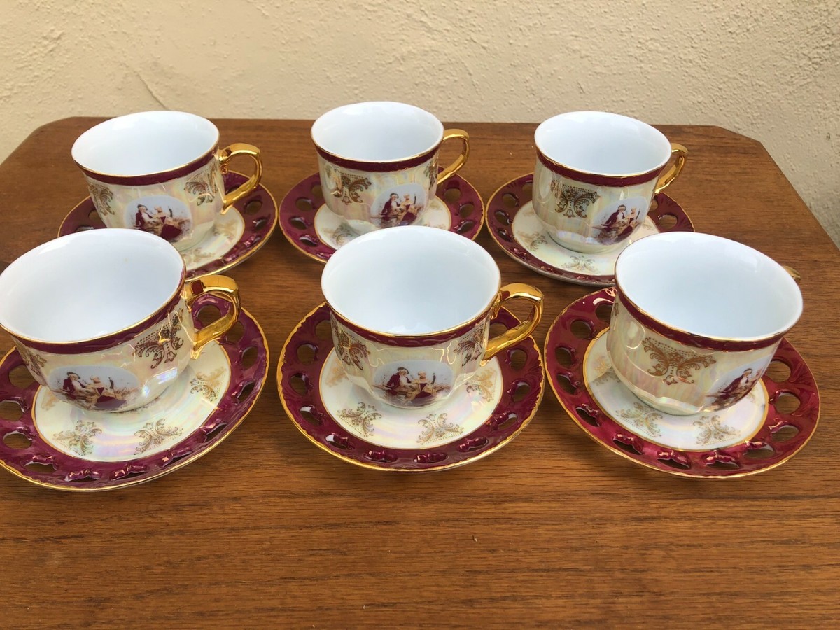 Victorian Tiger Yedi Fine Porcelain Japan Style Tea Cups Victorian Tiger Yedi Fine Porcelain Japan Style Tea Cups