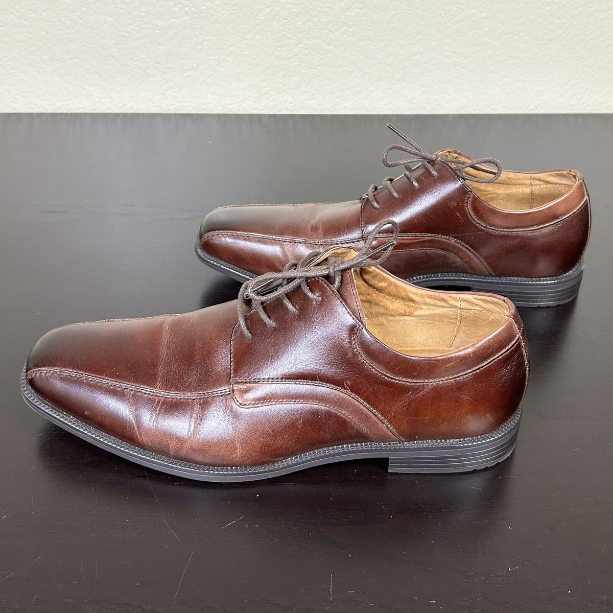 Florsheim Mens Cognac Brown Leather Bicycle Toe Derby Dress Shoes 14139-257 12 D Florsheim Mens Brown Forum Bicycle Toe Cognac Oxford Dress  main image 4