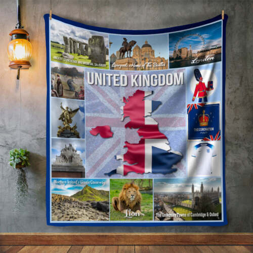 USA Printed - United Kingdom UK Custom Blanket, Minky Blanket, Fleece Blanket, S - Picture 3 of 4