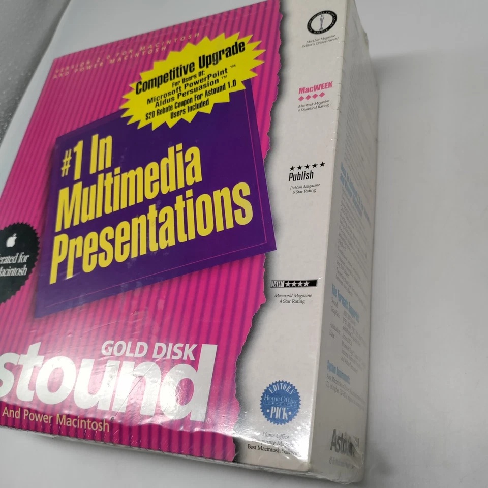 Gold Disk ASTOUND Multimedia Presentation Macintosh System  NEW SEALED!* Ver 2.0 - Image 2 of 4