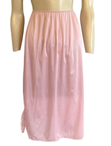 LOVABLE'S Charisma Size 12 Half Slip Midi Petticoat Side Split 100% Nylon Pink - Photo 1/10