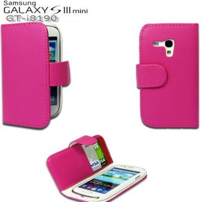 EDEL BOOK KLAPP TASCHE für Samsung Galaxy S3 Mini GT-I8200 Hülle Etui Cover Pink