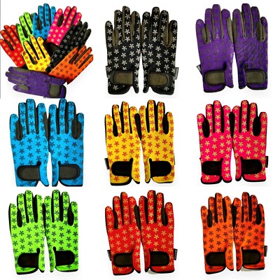 Star Printed Children Equestrian Horse Riding gloves outdoor