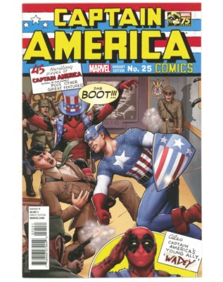 Marvel Comics CAPTAIN AMERICA (2013) #25 CHRISTOPHER 1:25 Deadpool Variant Cover