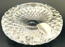 Gorgeous Crystal Cut with Sterling Silver Rest - Mid-Century-Modern ASHTRAY