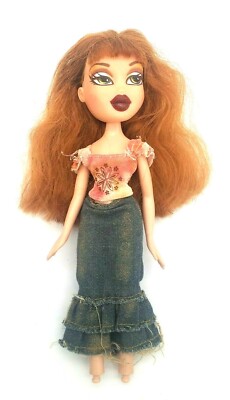 Bratz Doll Meygan X-press It Express It Doll with Long Denim Skirt Tie Dye Top