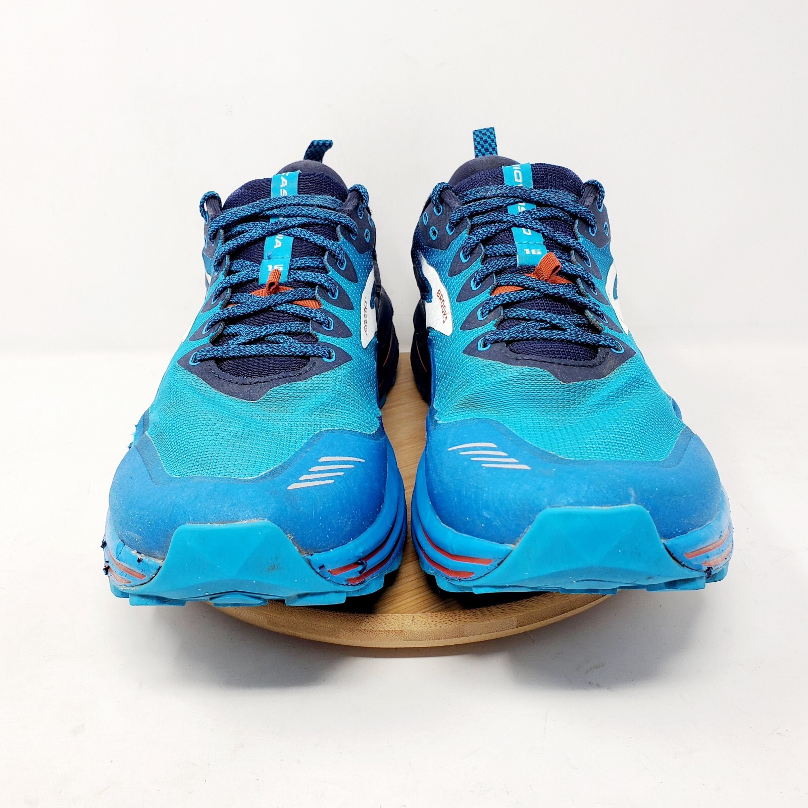 Brooks Shoes Cascadia 16 Mens 12 Trail Running Blue Lace Up Low Hiking