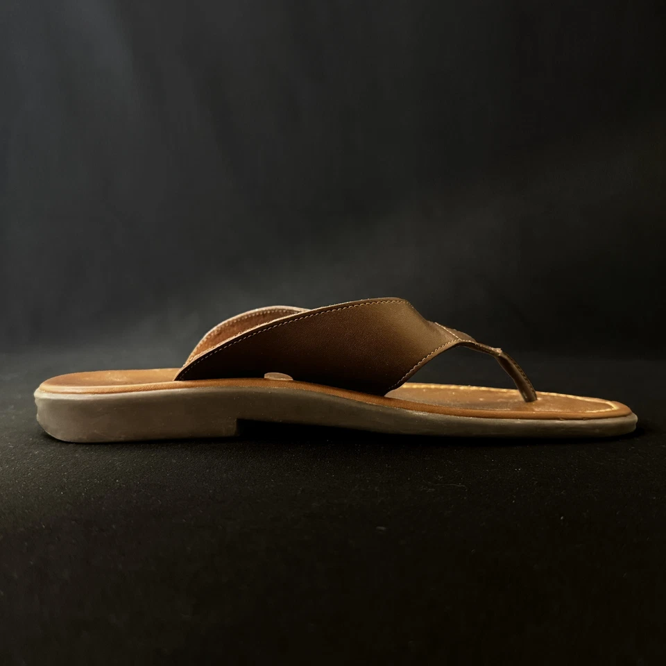 Sandalias informales Trotters de cuero marrón punta abierta 8,5N Foto 4 de 4