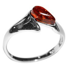 1.35g Authentic Baltic Amber 925 Sterling Silver Ring Jewelry N-A7162 s.9