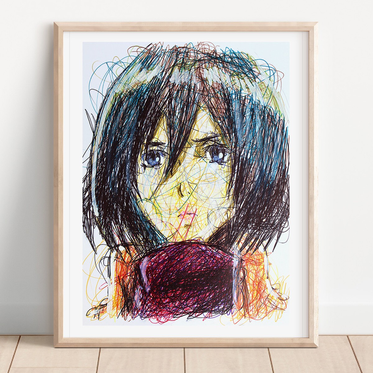 MICAO 版画　ミカオ Mikasa Ackerman Ballpoint Pen Print, Attack on Titan Art Poster | eBay
