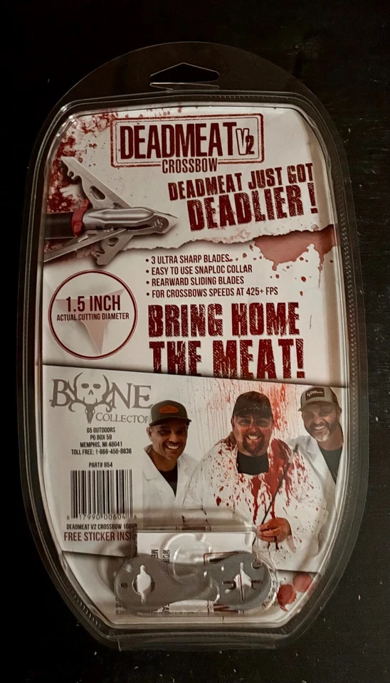 G5 Deadmeat V2 3 Pack Expandable Broadheads 100% steel 100 Grain Crossbow New - Image 2 of 2