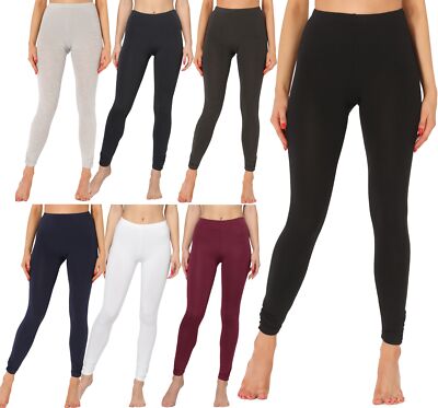 Merry Style Damen Leggings Elastischer Bund Lang Viskose Freizeithose XS-XXL