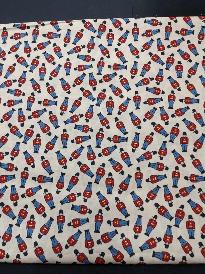 Tela de coser de 3 yardas Beefeaters Londres Reino Unido Inglaterra edredón material de algodón Yeomen Foto 3 de 4