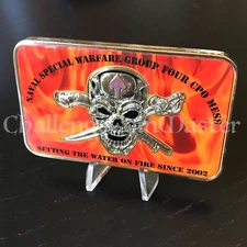 Naval Special Warfare Group Four 4 Navy Seal Team CPO Chief Mess Challenge Coin