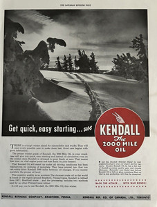 1943 Kendall Motor Oil Bradford Penna Back Attack War Bonds WW II VTG Print Ad
