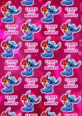 Disney Stitch Personalised Valentines Day Gift Wrap - Stitch Wrapping Paper - D2 | Ebay