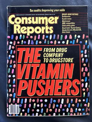 #ad Consumer Reports March 1986 The Vitamin Pushers Volume 51 No. 3 EX $39.99
