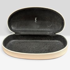 YSL Saint Laurent Hard Leather Case for Eyeglasses Sunglasses White